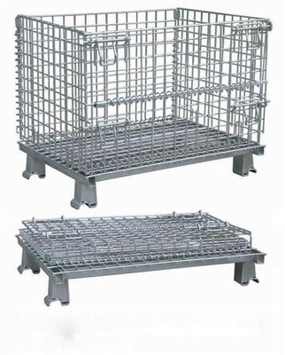 移動可能な折りたたむワイヤコンテナ 鋼鉄ワイヤケージ