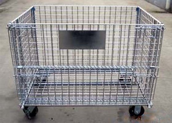 スタッキング 折りたたむ鋼鉄ワイヤコンテナ 産業用ワイヤコンテナ 貯蔵庫