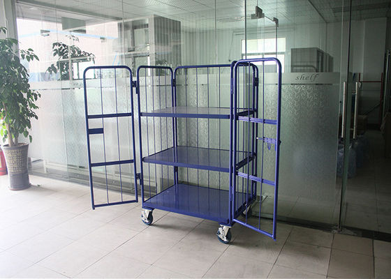 3階建ての鋼鉄折りたたみワイヤーメッシュケージ 移動型貯蔵ケージ ロジスティック用
