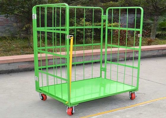 折りたたむ 積み重ねられるワイヤ網格 収納ケージ 輸送用のロールケージ トロッリー