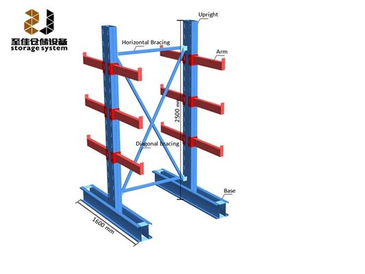 250-800lbs カンチリバーパレットラッキング 粉末コーティング カンチリバーシェルフラック